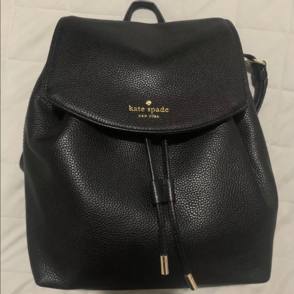 Kate Spade Black Flap Back Pack